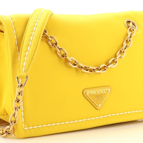 Prada Citron Yellow Nylon Bag New - Picture 5 of 5
